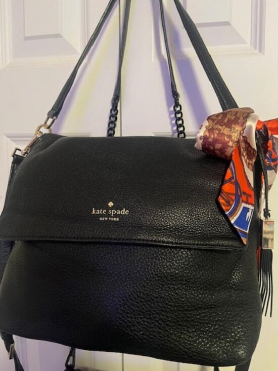 Kate Spade Handbags - Kate Spade Black Pebble Leather Crossbody Shoulder Bag